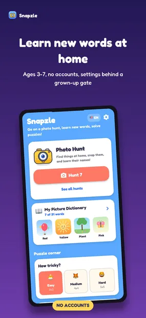 screenshot of Snapzle